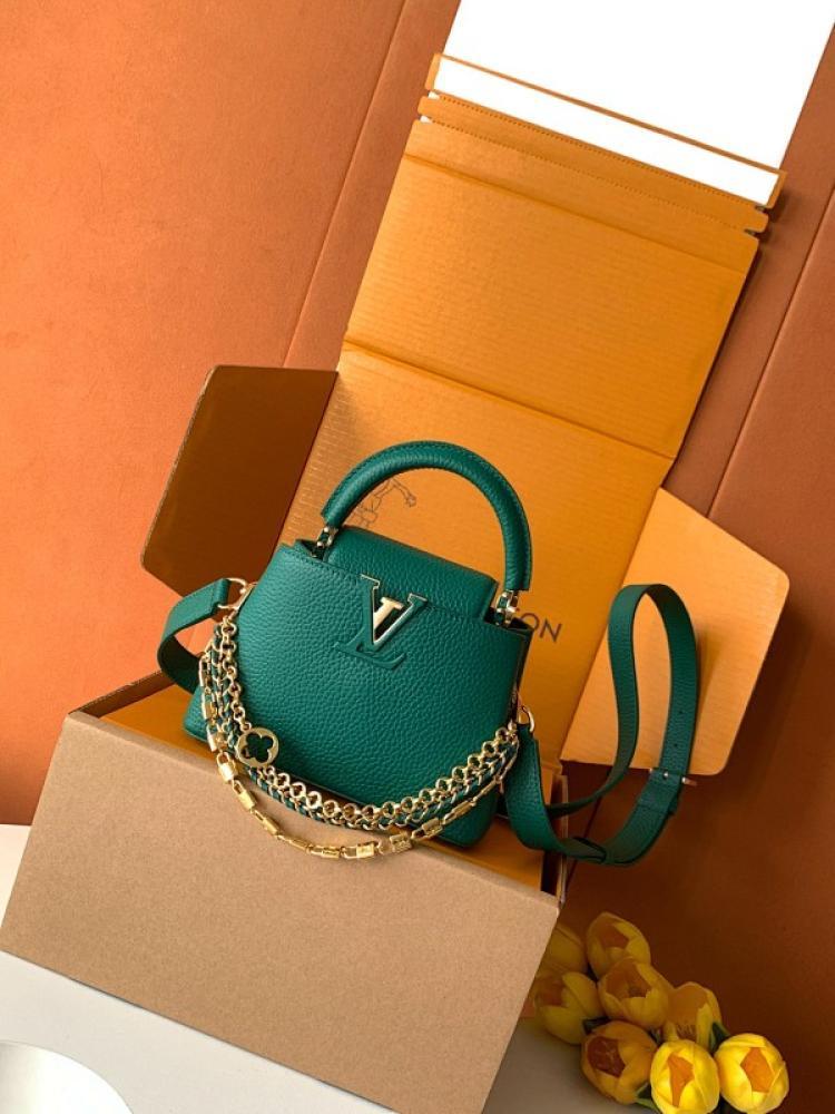 Capucines Gold Top Handle Bag