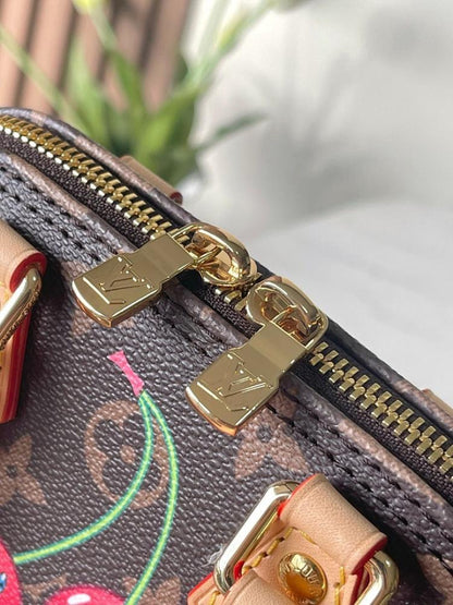Alma Monogram Leather Shoulder Bag