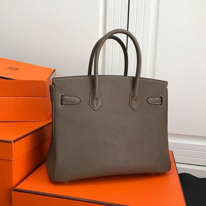 Classic Elegant Leather Top Handle Bag