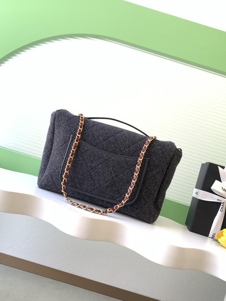 Gold Leather Top Handle Bag