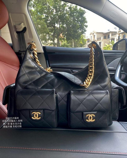 Gold Leather Hobo Bag