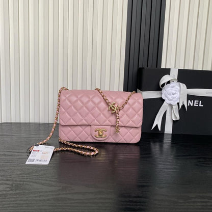Gold Leather Top Handle Bag