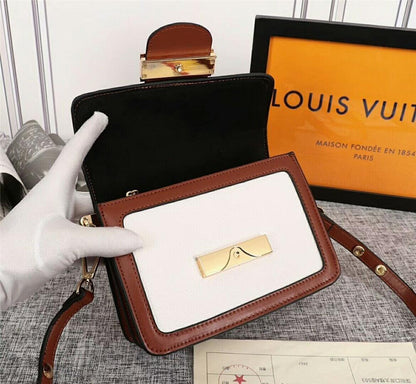 Dauphine Black Calfskin Shoulder Bag