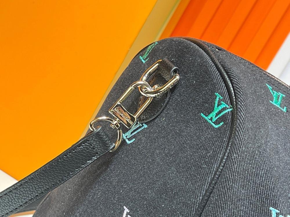 Italian-Inspired Stylish Embroidered Denim Top Handle Bag