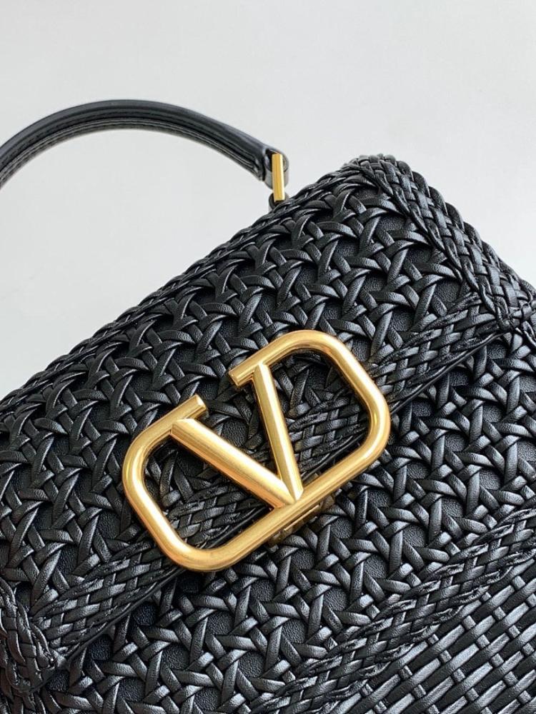 Classic Italian-Inspired Gold Woven Leather Shoulder Bag