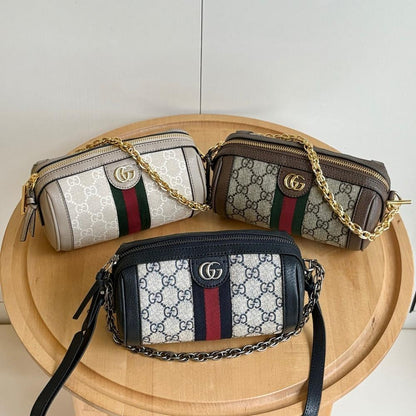 Ophidia Leather Shoulder Bag