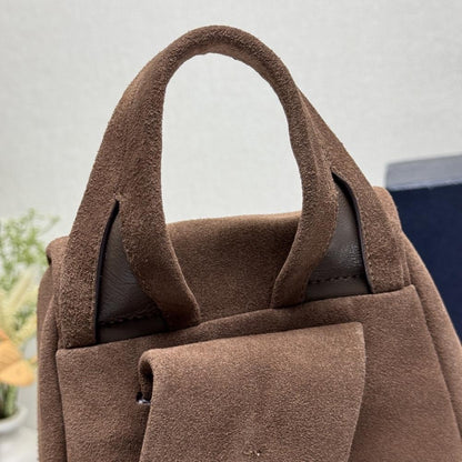Suede Top Handle Bag
