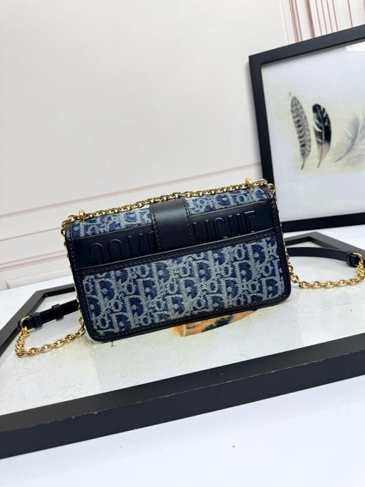 Modern Refined Blue Jacquard Shoulder Bag