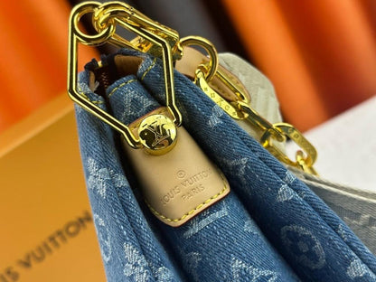 Italian-Inspired Luxury Denim Shoulder Bag