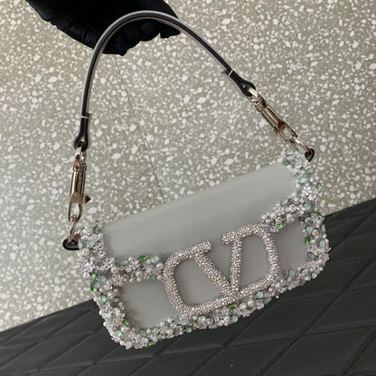 Crystal-Embellished Top Handle Bag