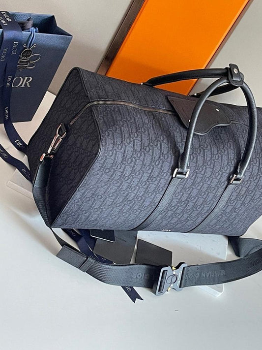 Italian-Inspired Luxury Black Printed Calfskin Shoulder Bag