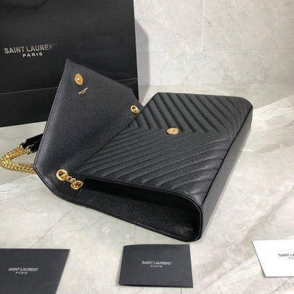 Italian-Inspired Luxury Black Leather Shoulder Bag