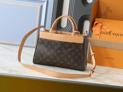 Modern Refined Gold Monogram Leather Shoulder Bag