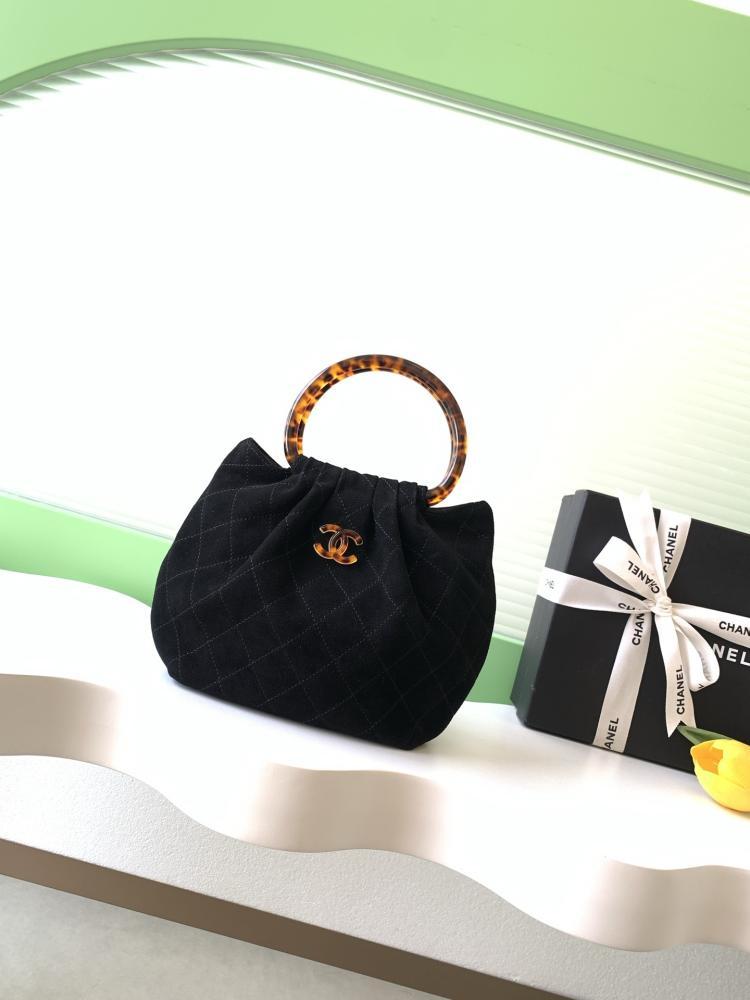 Suede Top Handle Bag