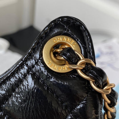 Gold Leather Hobo Bag