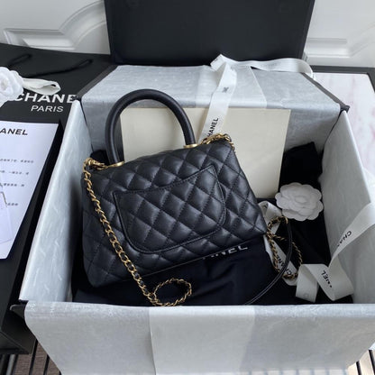 Quilted Lambskin Top Handle Bag
