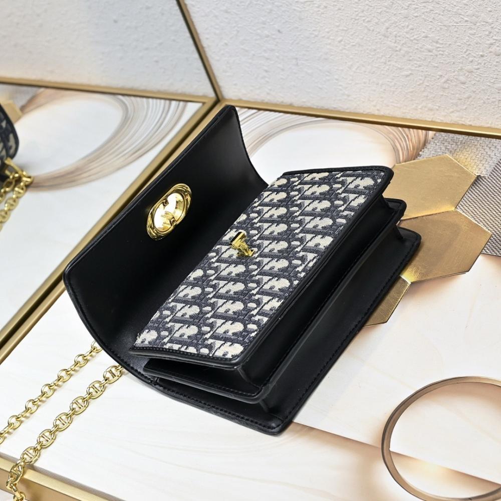 Luxury Premium Blue Embroidered Leather Crossbody Bag