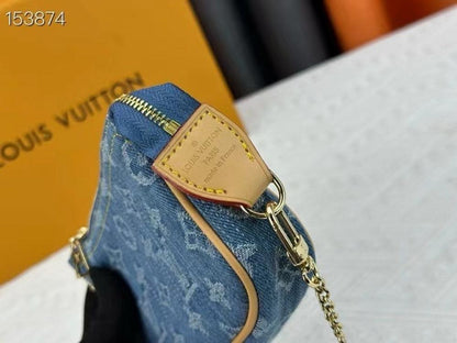 Italian-Inspired Luxury Denim Top Handle Bag