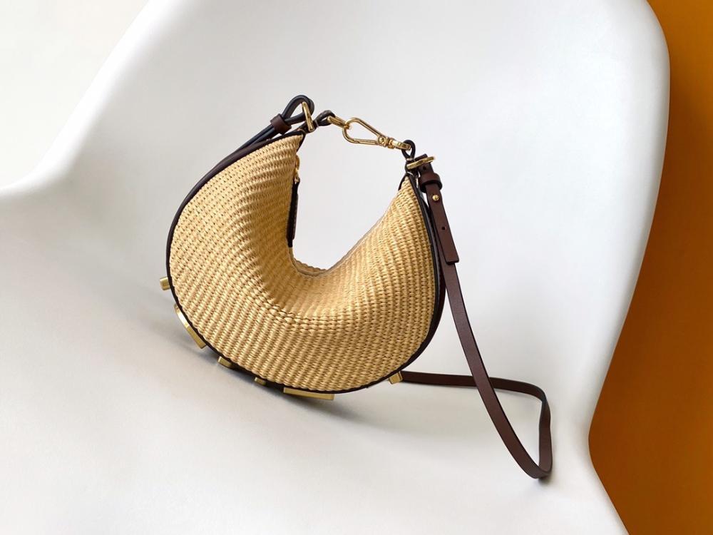 Gold Straw Shoulder Bag