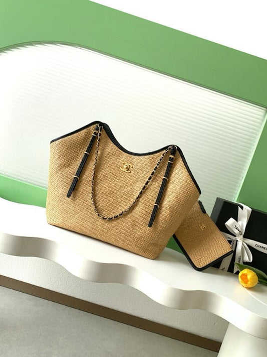 Woven Leather Tote Bag