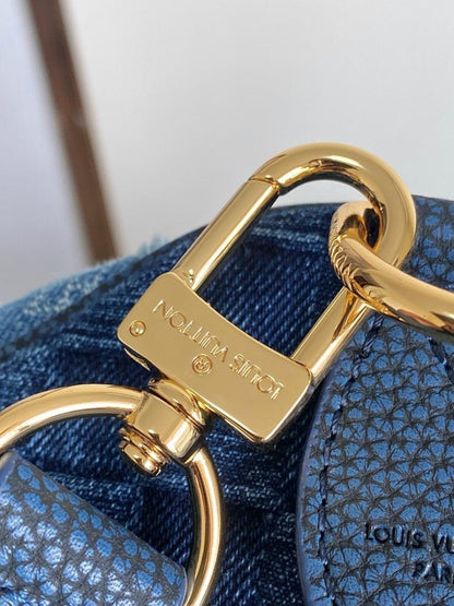 Speedy Gold Patchwork Leather Shoulder Bag