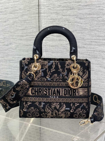Classic Embroidered Top Handle Bag