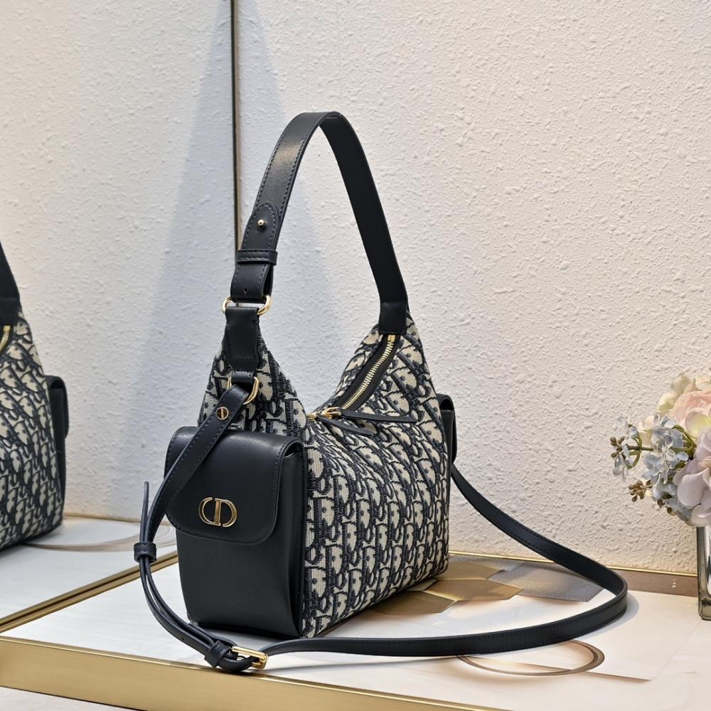 Italian-Inspired Stylish Gold Embroidered Lambskin Shoulder Bag
