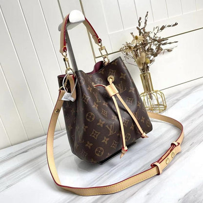 Stylish Refined Leather Bucket Bag