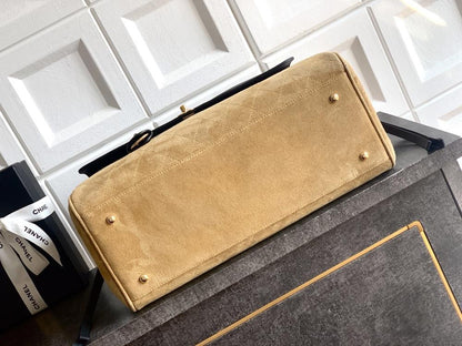 Suede Top Handle Bag