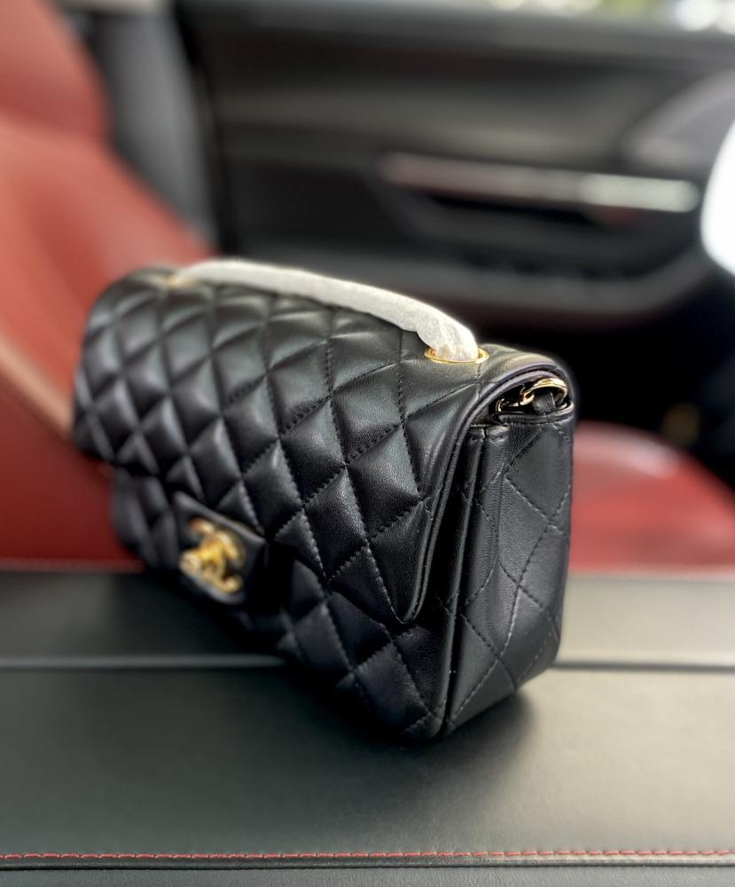 Gold Top Handle Bag
