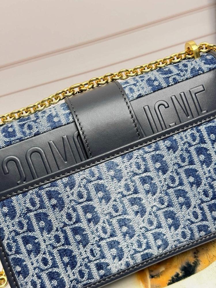 Elegant Refined Blue Calfskin Shoulder Bag