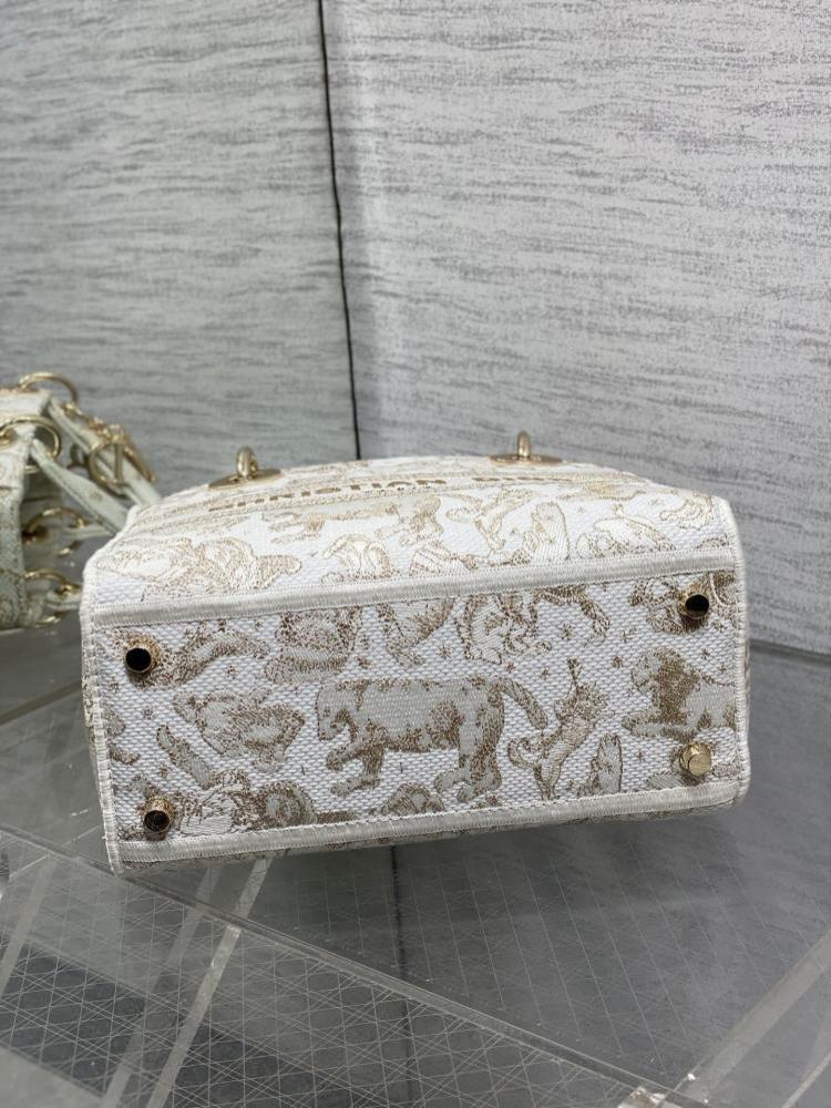 Gold Embroidered Top Handle Bag