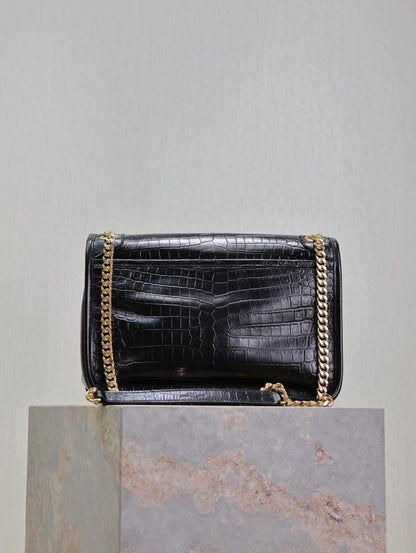Gold Leather Top Handle Bag