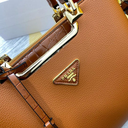 Modern Italian-Inspired Calfskin Top Handle Bag