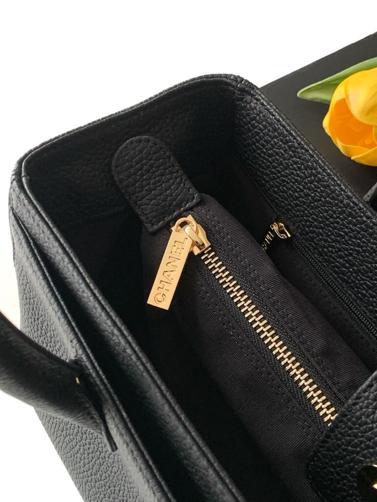 Gold Calfskin Top Handle Bag