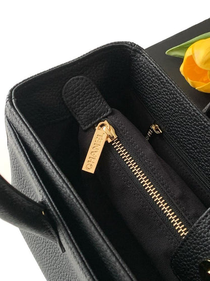 Gold Calfskin Top Handle Bag