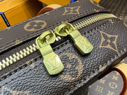 Luxury Refined Gold Monogram Leather Shoulder Bag