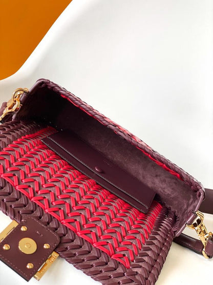 Woven Leather Shoulder Bag