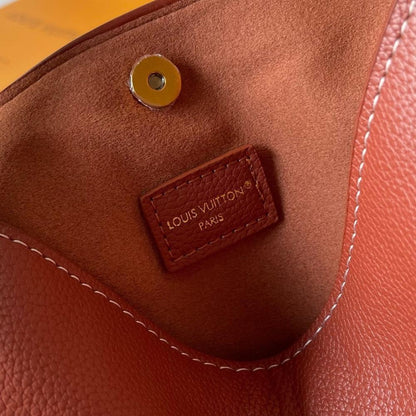 Classic Elegant Monogram Leather Bucket Bag