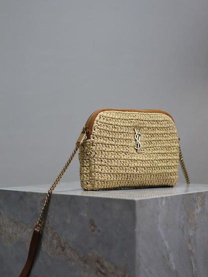 Modern Elegant Woven Leather Top Handle Bag
