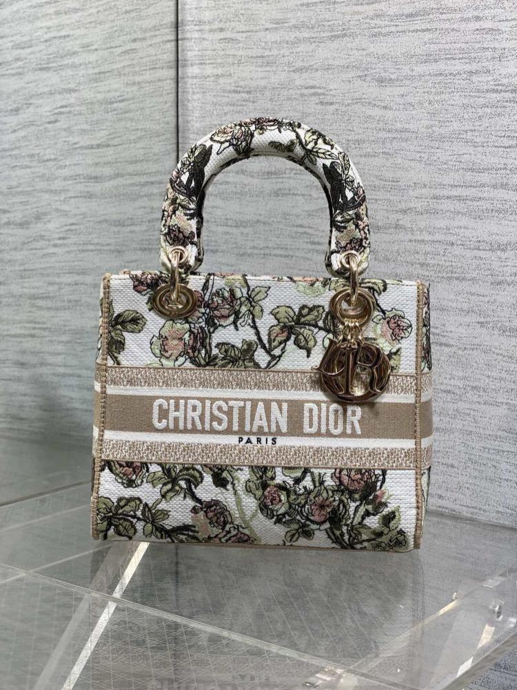 Gold Embroidered Top Handle Bag