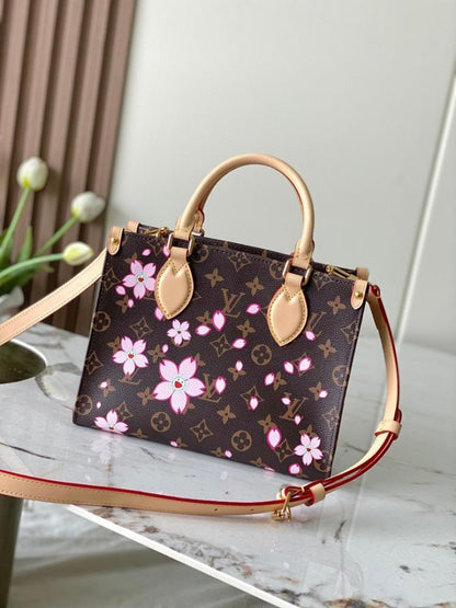 OnTheGo Monogram Leather Top Handle Bag