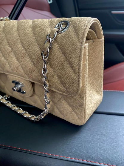 Gold Leather Top Handle Bag
