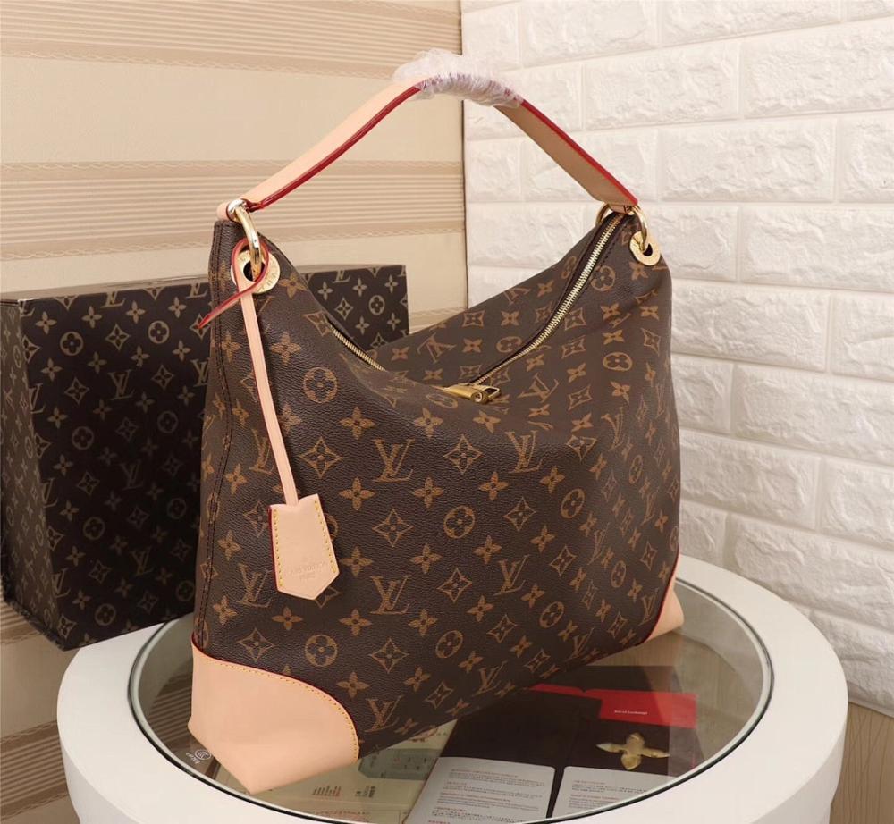 Stylish Refined Monogram Leather Hobo Bag