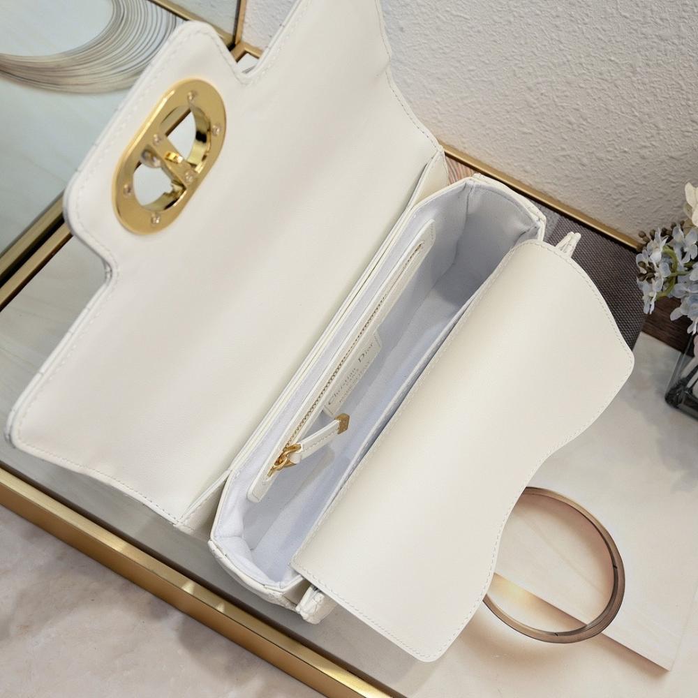Modern Italian-Inspired White Leather Shoulder Bag