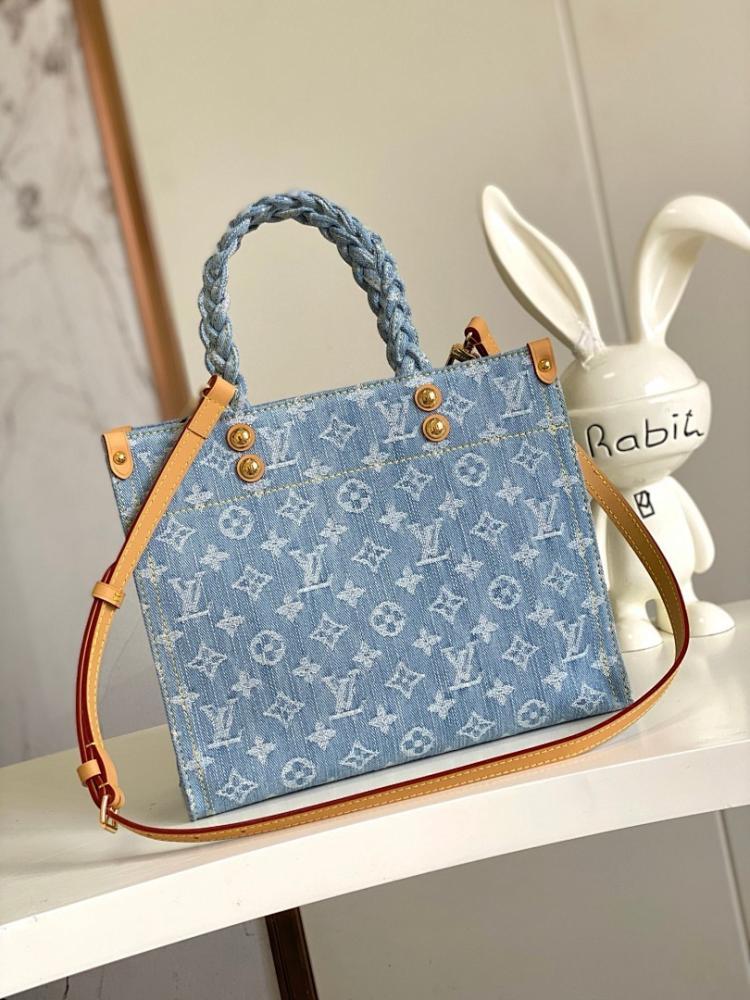 Elegant Stylish Blue Woven Denim Shoulder Bag