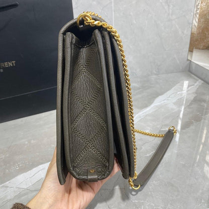 Alma Gold Quilted Leather Shoulder Bag