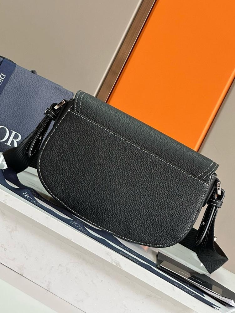 Saddle Black Printed Calfskin Crossbody Bag