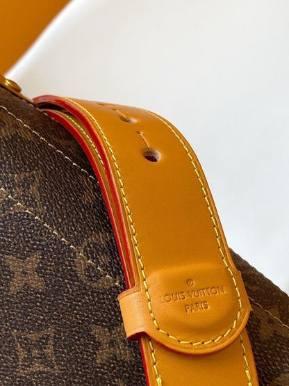 Modern Elegant Monogram Leather Shoulder Bag