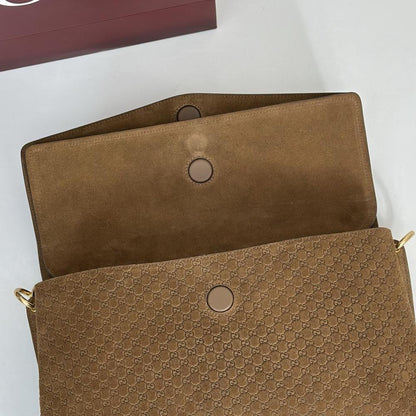 Suede Top Handle Bag